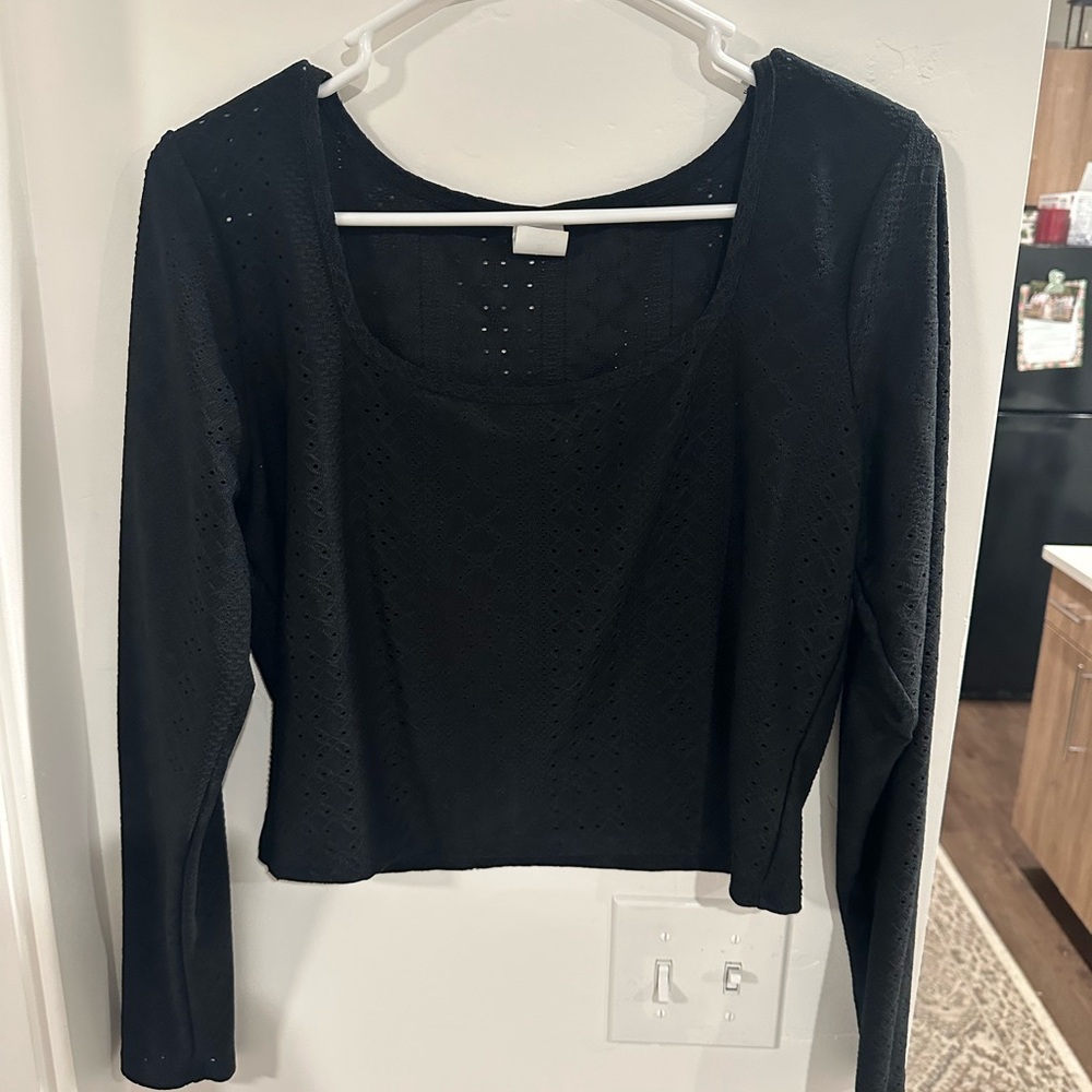 Elegant Black Lace Women's Top